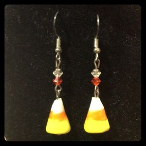 Handmade Candycorn Halloween earrings